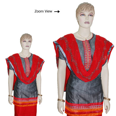"Contrast Grey color Designer Semi Stitched Dress Material - JBT-30 - Click here to View more details about this Product